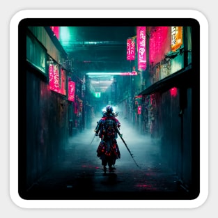 Path - Cyberpunk Cityscape Sticker